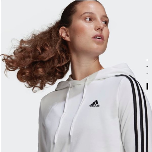 Adidas ESSENTIALS 3-STRIPES CROPPED HOODIE - Picture 5 of 6